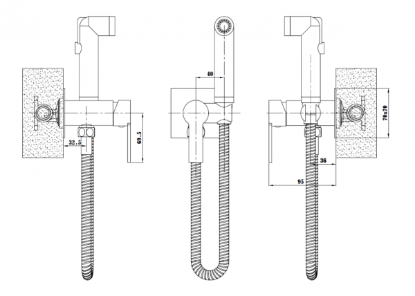 Гигиенический душ ESKO (SMH06 Satin)